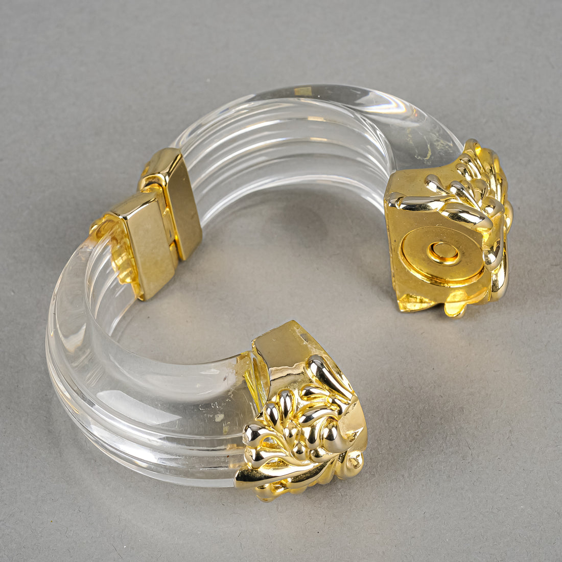 INNA CYTRINE Paris Lucite Gold Tone Bangle