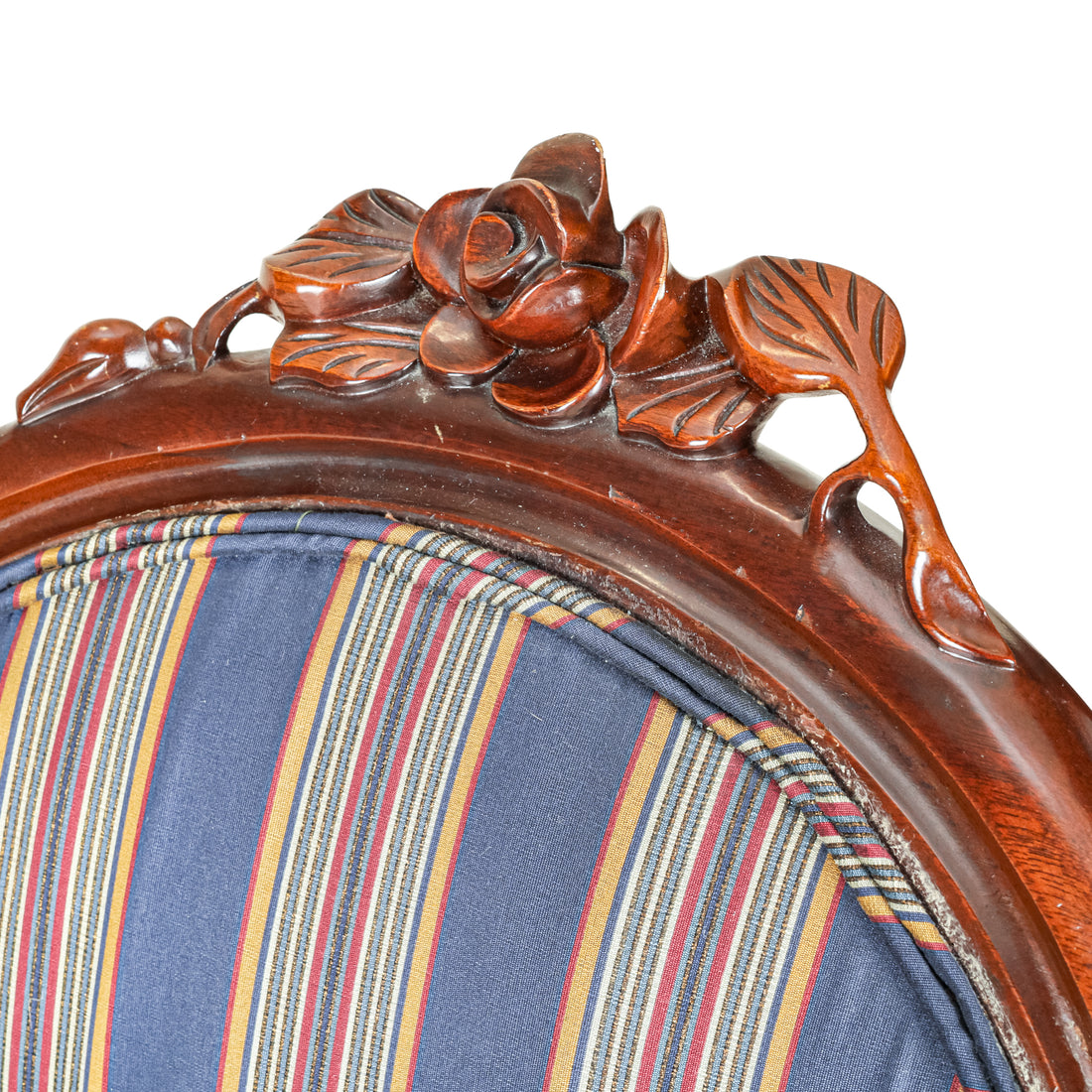 PAIR Louis XVI Style Side Chairs Blue Upholstery