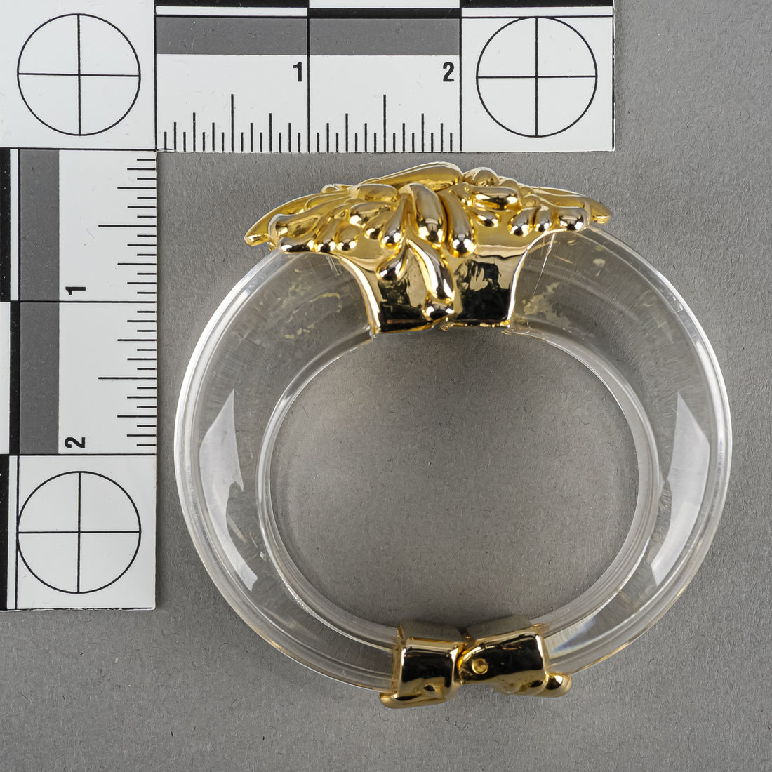 INNA CYTRINE Paris Lucite Gold Tone Bangle