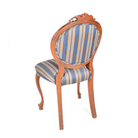 PAIR Louis XVI Style Side Chairs Blue Upholstery