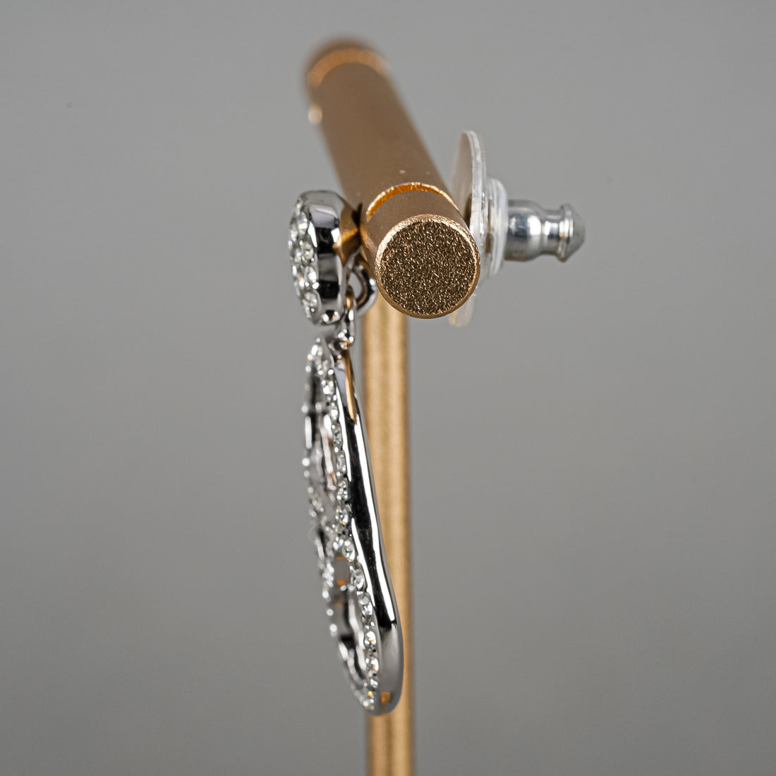 SWAROVSKI Silver Tone Hinged Drop Earrings