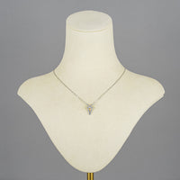 SWAROVSKI Silver Tone Triangular Pendant Necklace