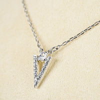 SWAROVSKI Silver Tone Triangular Pendant Necklace