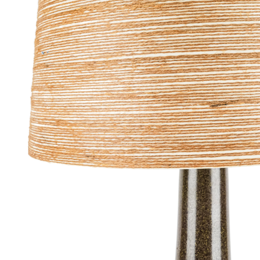 BOSTLUND Brown Ceramic Lamp w/Fiberglass & Jute Shade