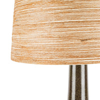 BOSTLUND Brown Ceramic Lamp w/Fiberglass & Jute Shade