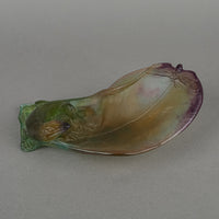 DAUM Nature Collection Pate de Verre Dish - Lizard And Butterfly