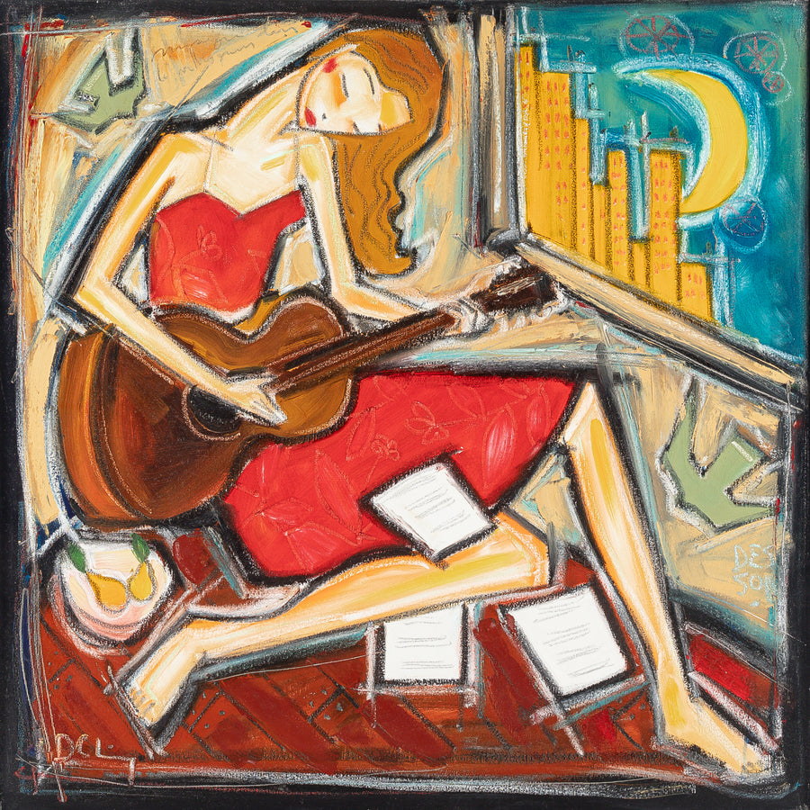 Denis Chiasson (Canadian 1968) "Woman In Red"