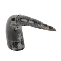 Brian Yatsattie (Native American) Raven - Carved American Bison Horn
