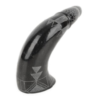 Brian Yatsattie (Native American) Raven - Carved American Bison Horn