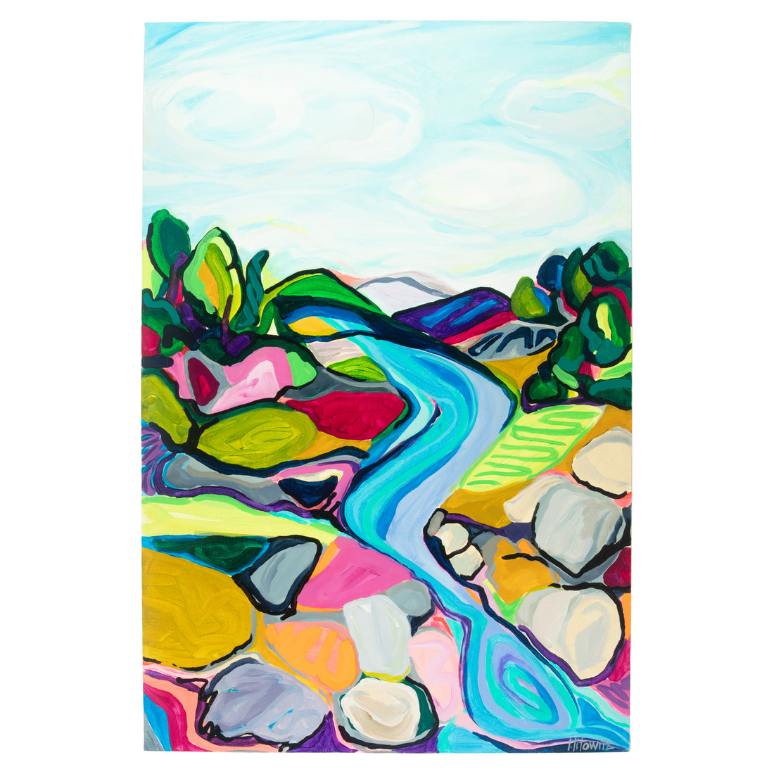 Lisa Litowitz (Toronto, Canadian) "Gemstones" Acrylic On Canvas