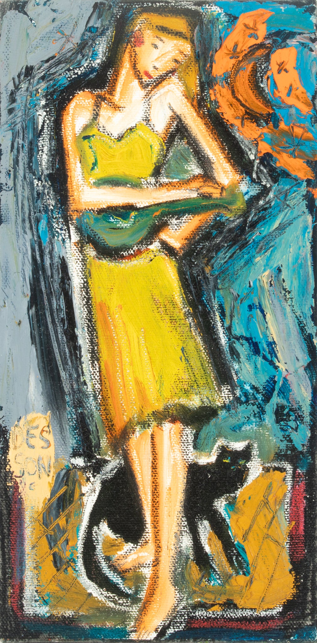 Denis Chiasson (Canadian 1968) "Singer And Cat"