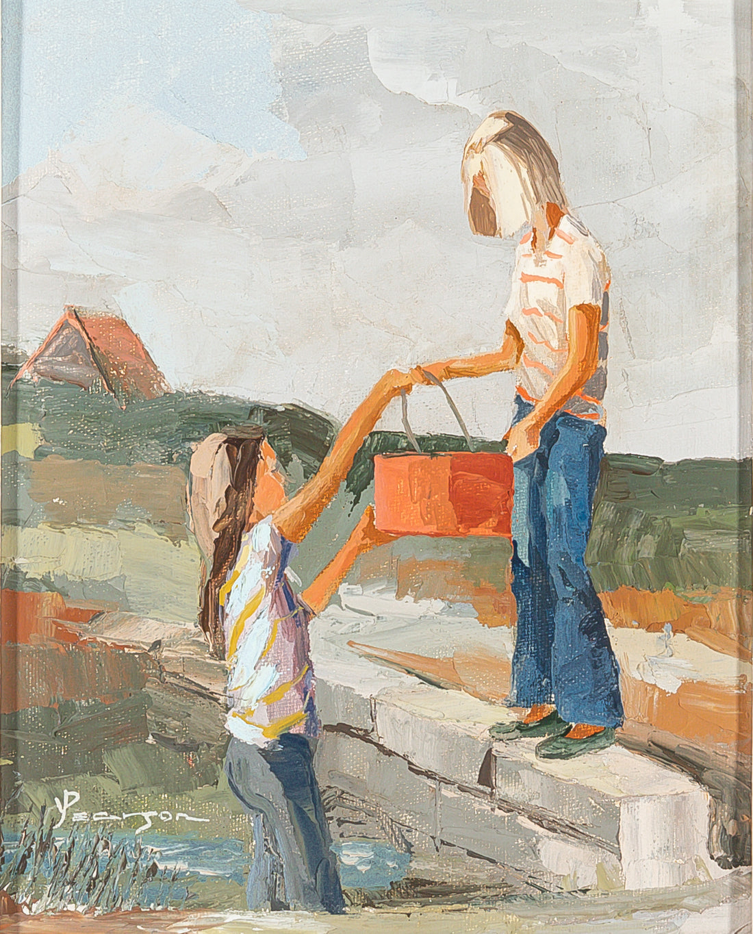 Joan Pearson (British Canadian 20th C.) "The Red Bucket"