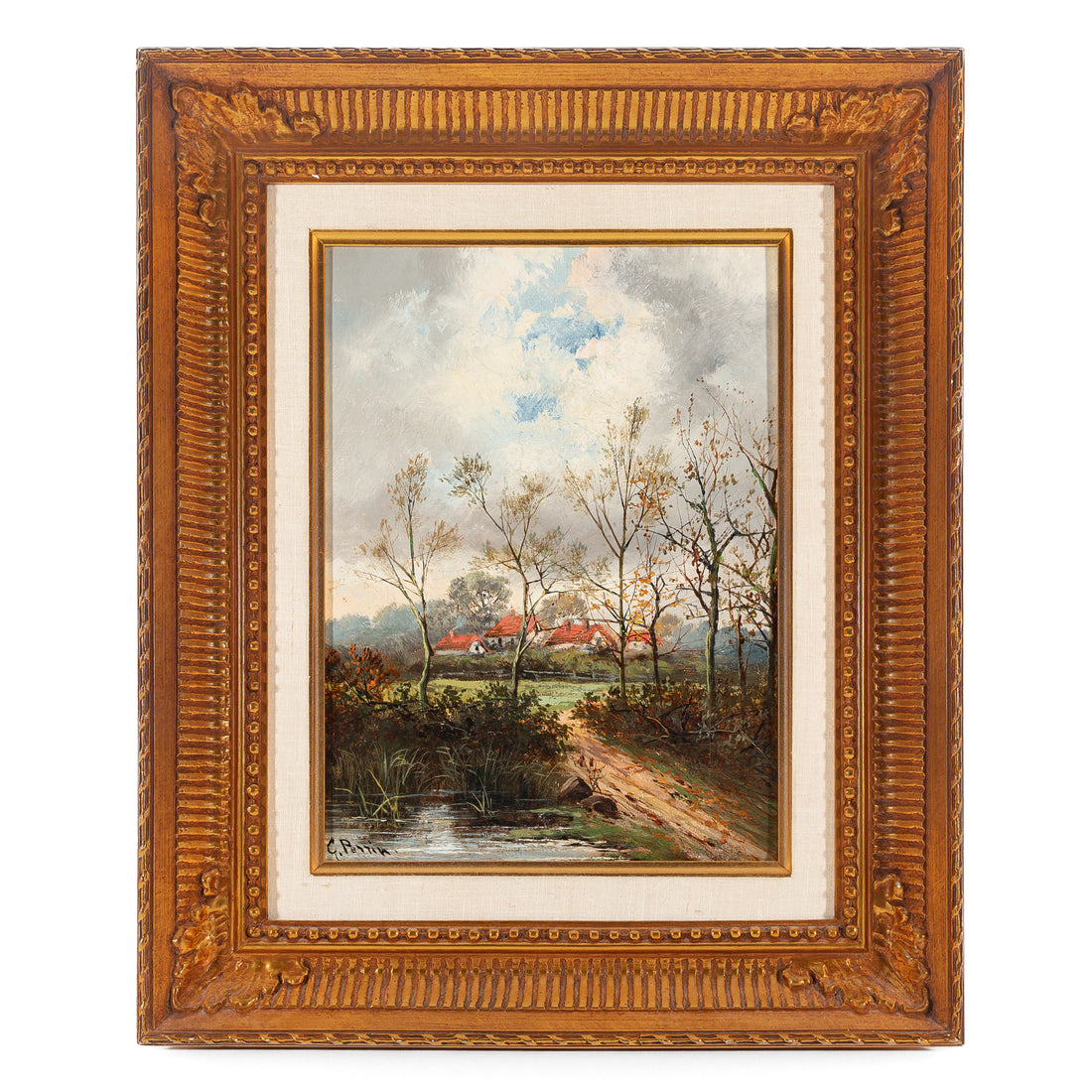 George Perrin (British 19thC)       Landscape W/Cottages