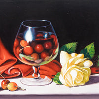 C. Laskaris, "Still Life With Cherries And Rose"