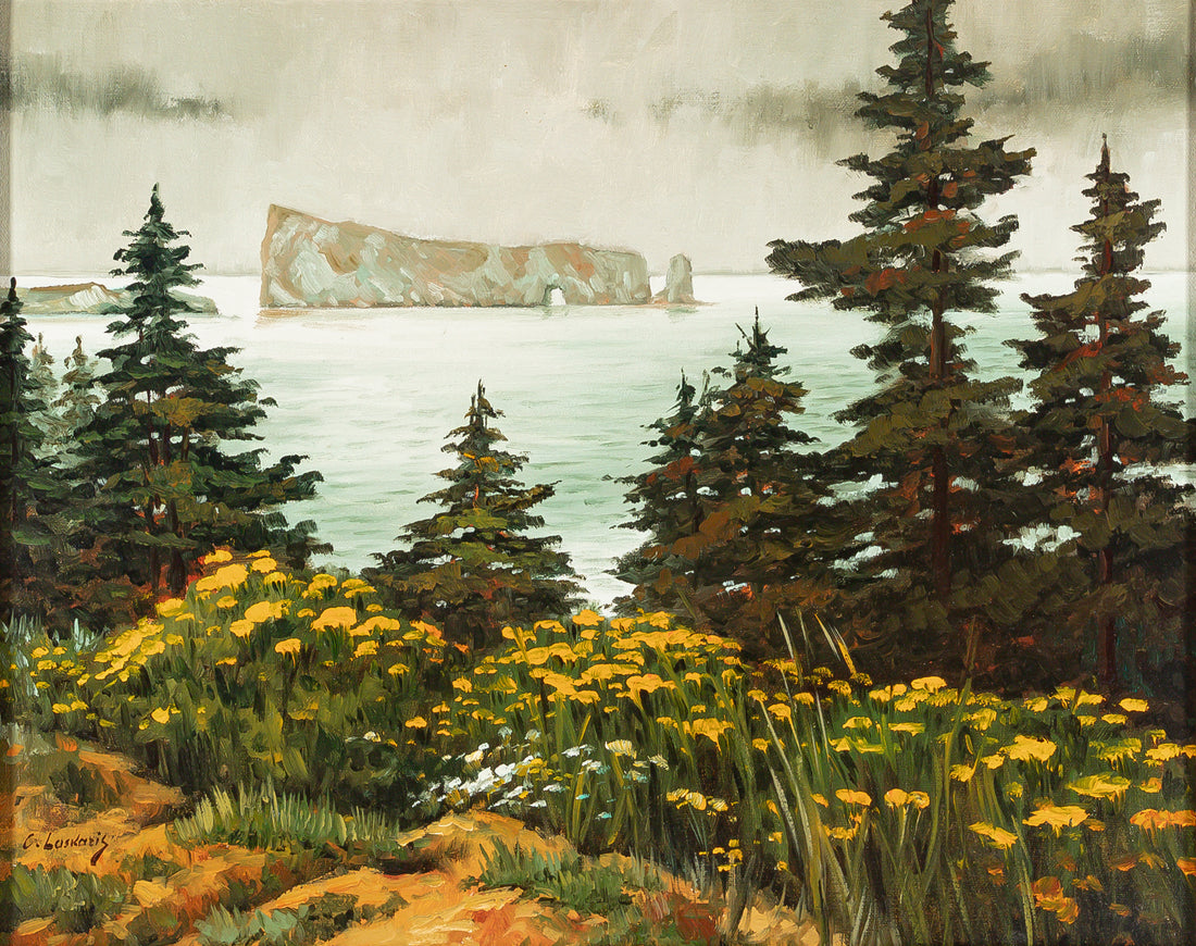 C. Laskaris, "Perce Rock" Oil on canvas