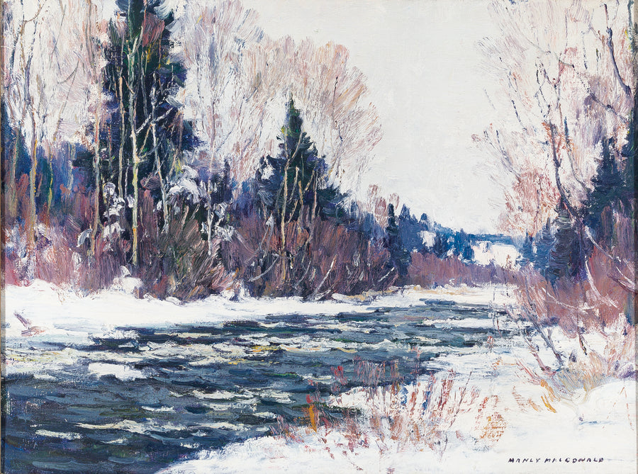 Manly E. MacDonald (Canadian 1889-1971) Winter Landscape With River