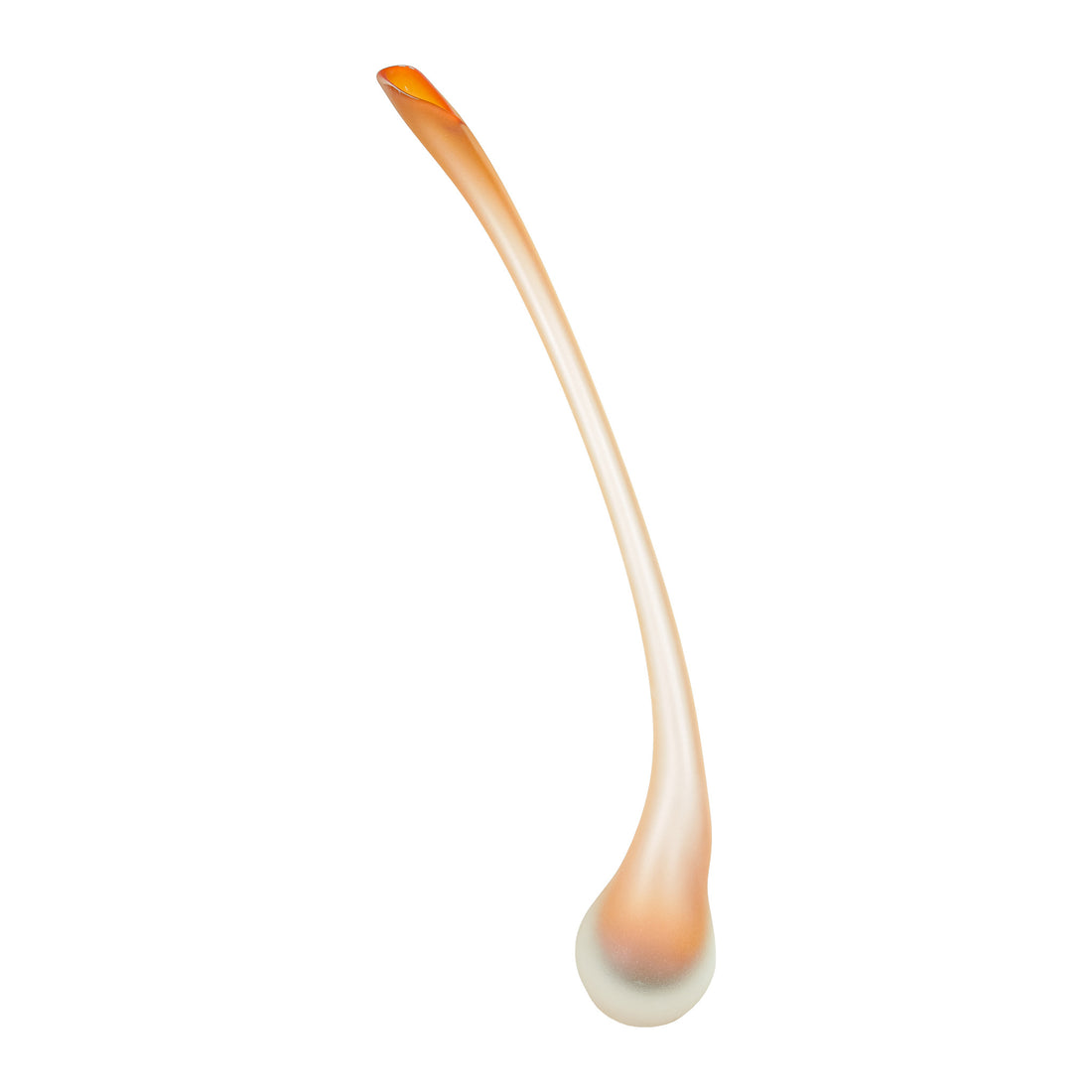 JEFF GOODMAN STUDIO Art Glass Veer Apricot Frosted Vase