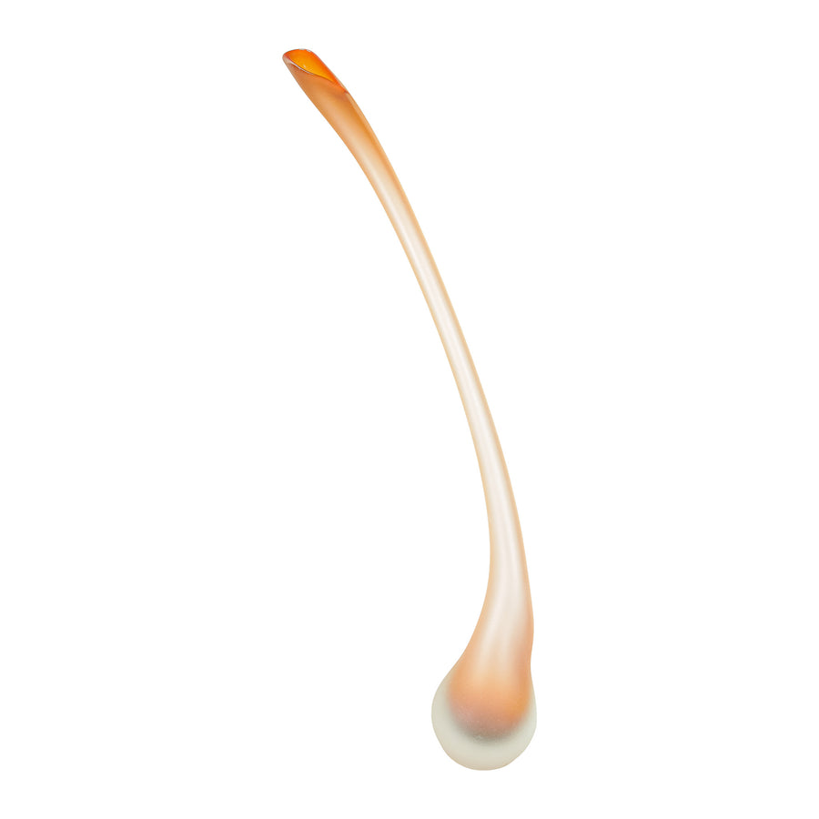 JEFF GOODMAN STUDIO Art Glass Veer Apricot Frosted Vase