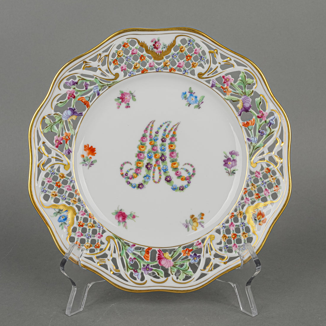 SCHUMANN Dresden Maria Antoinette Pierced Dessert Plates Set of 6