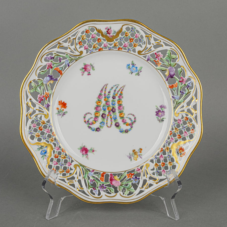 SCHUMANN Dresden Maria Antoinette Pierced Dessert Plates Set of 6