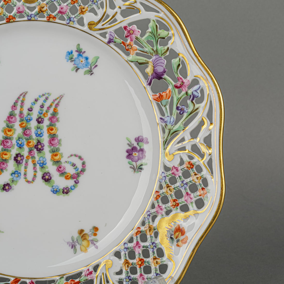 SCHUMANN Dresden Maria Antoinette Pierced Dessert Plates Set of 6