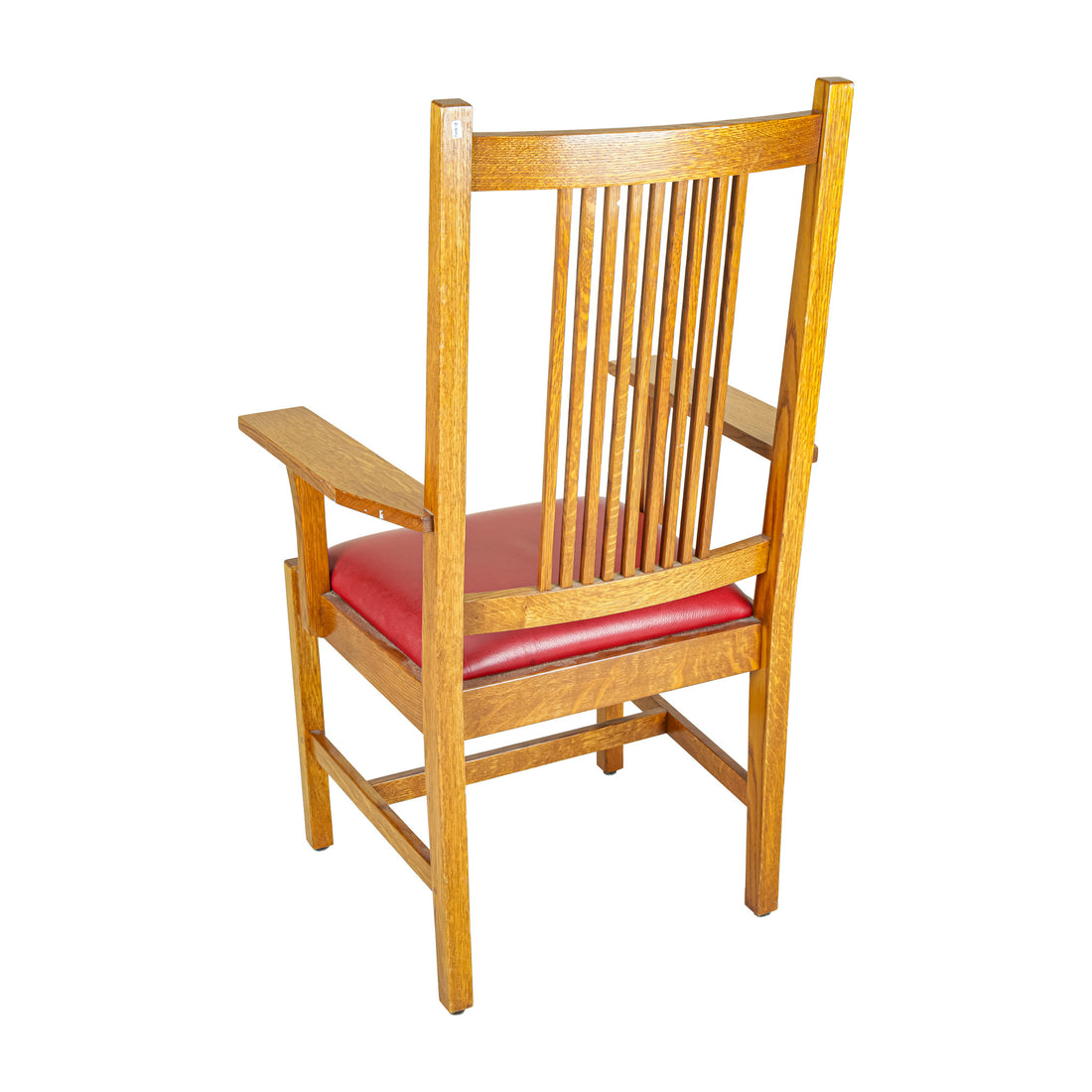 STICKLEY Mission Oak Chairs With Red Leather Set of 8