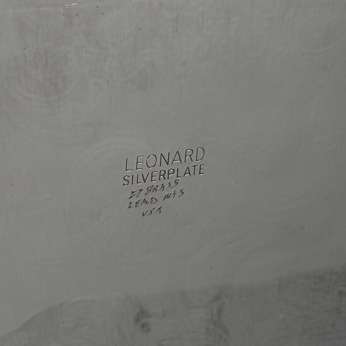 LEONARD Silver Plate Footed Gallery Tray