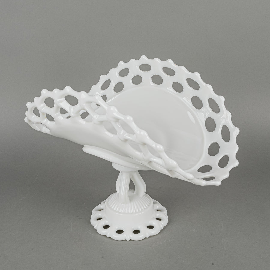 WESTMORELAND Doric Milk Glass Banana Stand