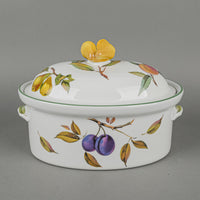 ROYAL WORCESTER Evesham Vale Oval Covered Casserole With Fruit Knob
