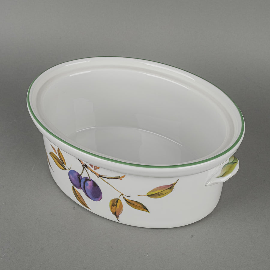 ROYAL WORCESTER Evesham Vale Oval Covered Casserole With Fruit Knob
