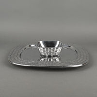 TOWLE Basketweave Polished Aluminum Chip And Dip 2 Pieces