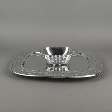 TOWLE Basketweave Polished Aluminum Chip And Dip 2 Pieces