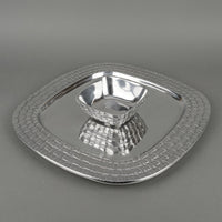 TOWLE Basketweave Polished Aluminum Chip And Dip 2 Pieces