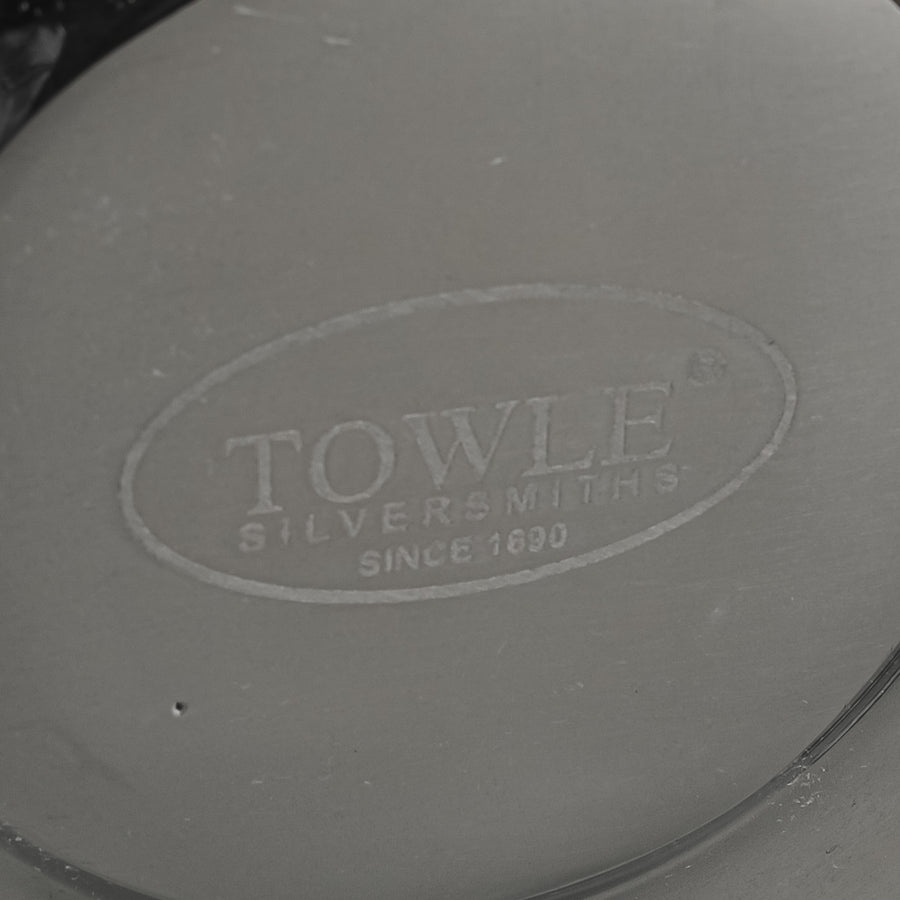 TOWLE Basketweave Polished Aluminum Chip And Dip 2 Pieces