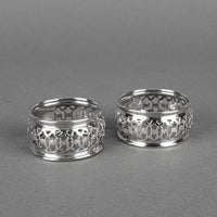 RODEN BROS Sterling Pierced Napkin Rings Set of 2