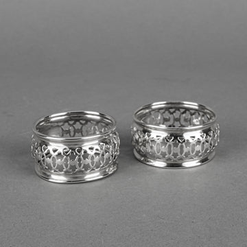 RODEN BROS Sterling Pierced Napkin Rings Set of 2