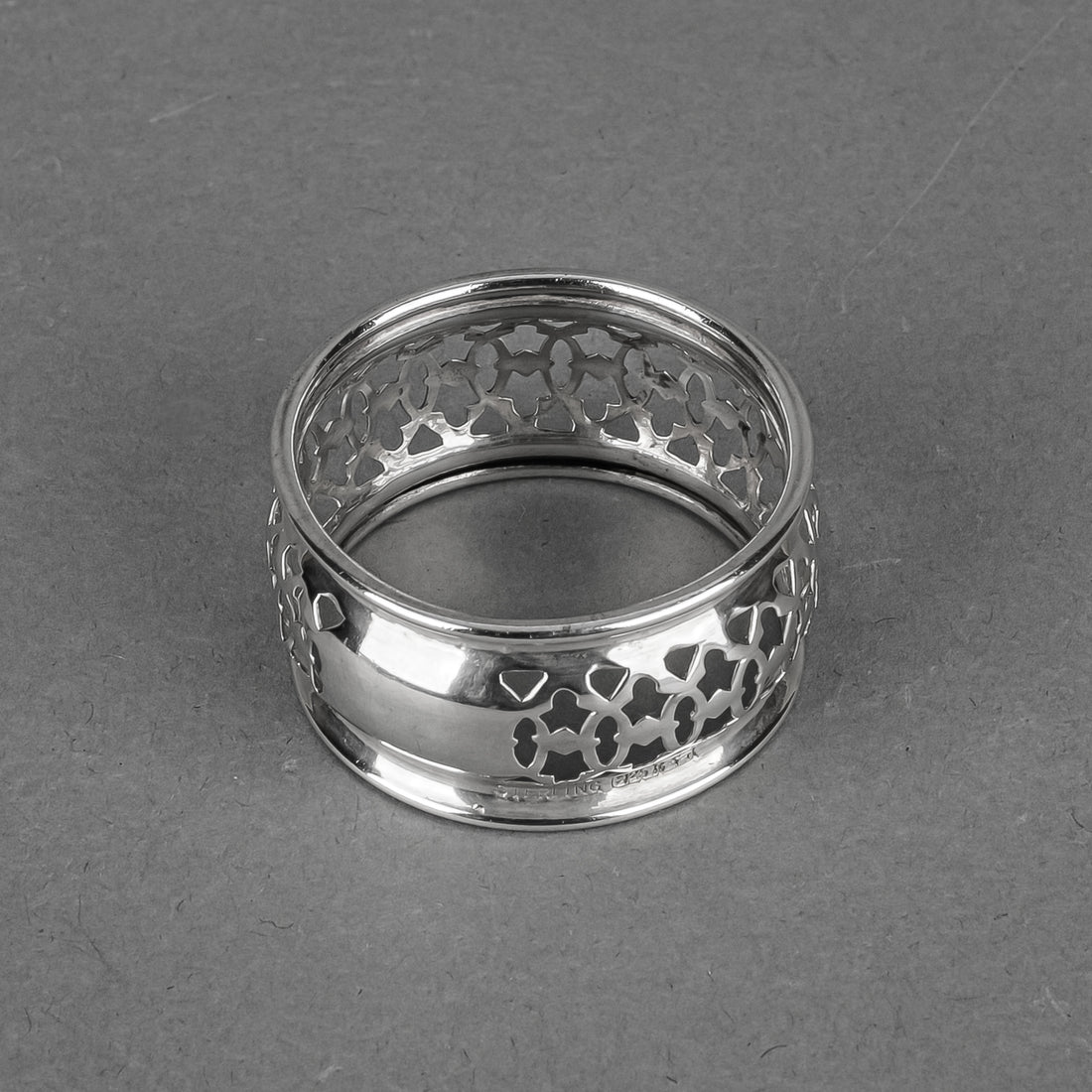 RODEN BROS Sterling Pierced Napkin Rings Set of 2