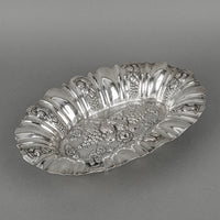 Austrian-Hungarian 800 Silver Footed Oval Repousse Bowl
