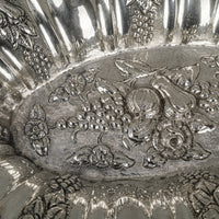 Austrian-Hungarian 800 Silver Footed Oval Repousse Bowl
