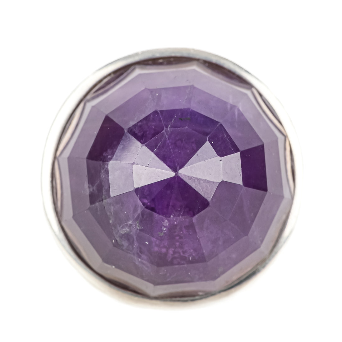 Sterling Faceted Amethyst Dome Ring