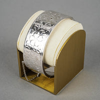BURKHARDT Sterling Chased Hinged Bangle
