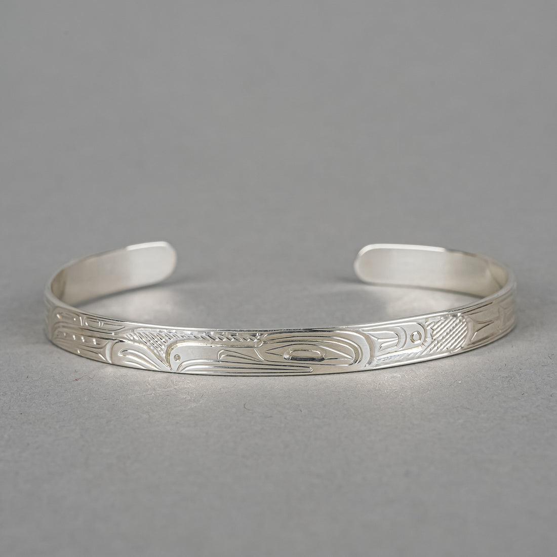 DON LANCASTER Kwakiutl Sterling Chased Cuff Bracelet