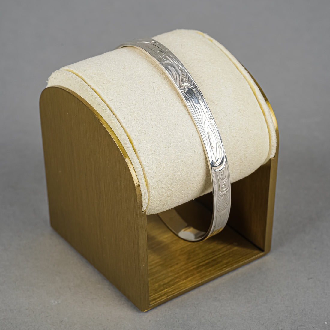 DON LANCASTER Kwakiutl Sterling Chased Cuff Bracelet