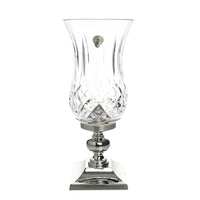 WATERFORD Lismore Hurricane Candle Holder With Silver-Tone Base