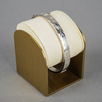 BURKHARDT Sterling Silver Chased Hinged Bangle