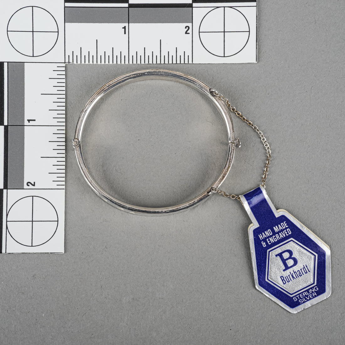 BURKHARDT Sterling Silver Chased Hinged Bangle