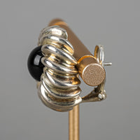 TIFFANY & CO Sterling Onyx Flower Omegas