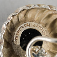 TIFFANY & CO Sterling Onyx Flower Omegas