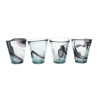 KOSTA BODA Ulrica Hydman Vallien Mine Black Tumblers Set Of 4