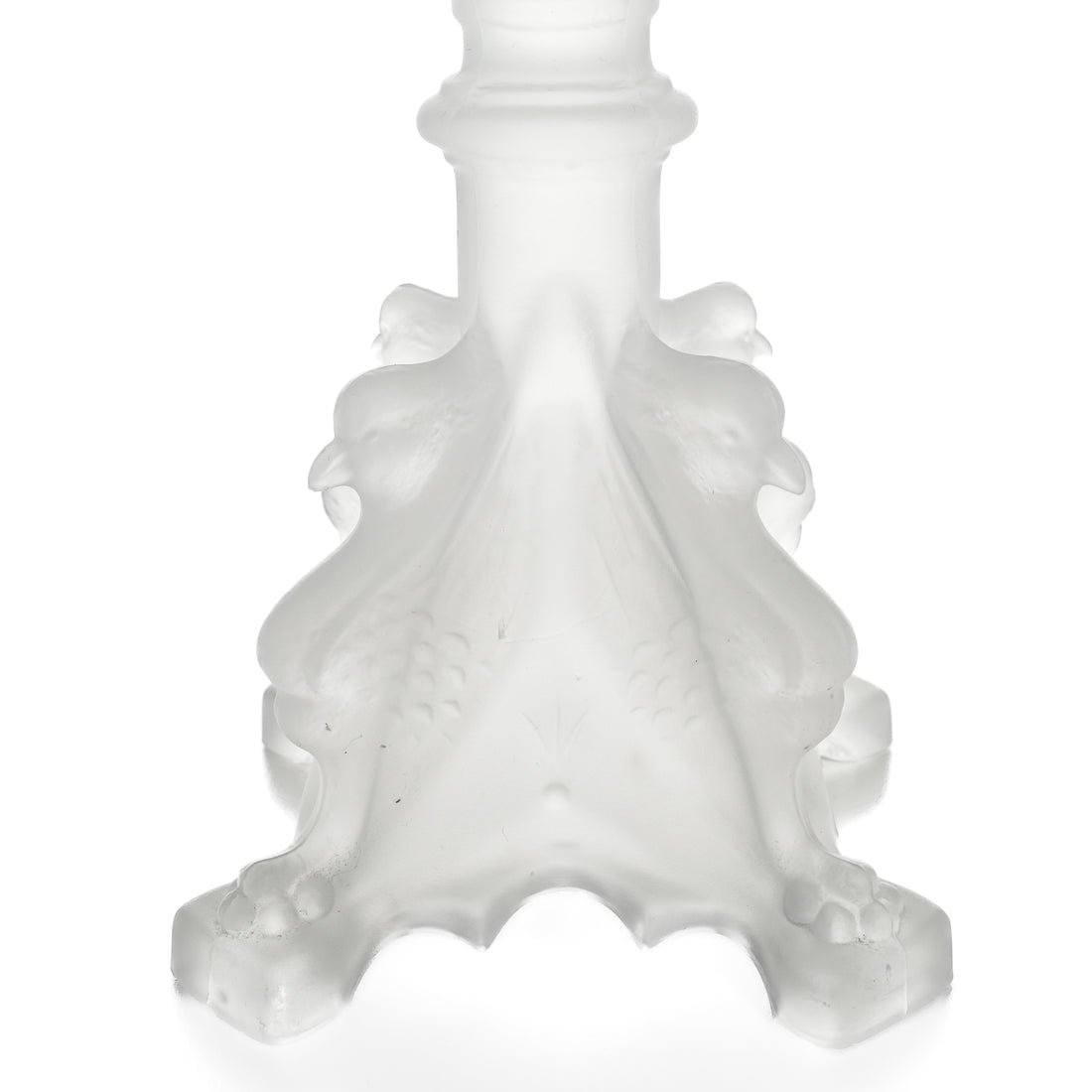 VAL ST LAMBERT Manchester Frosted Candlesticks